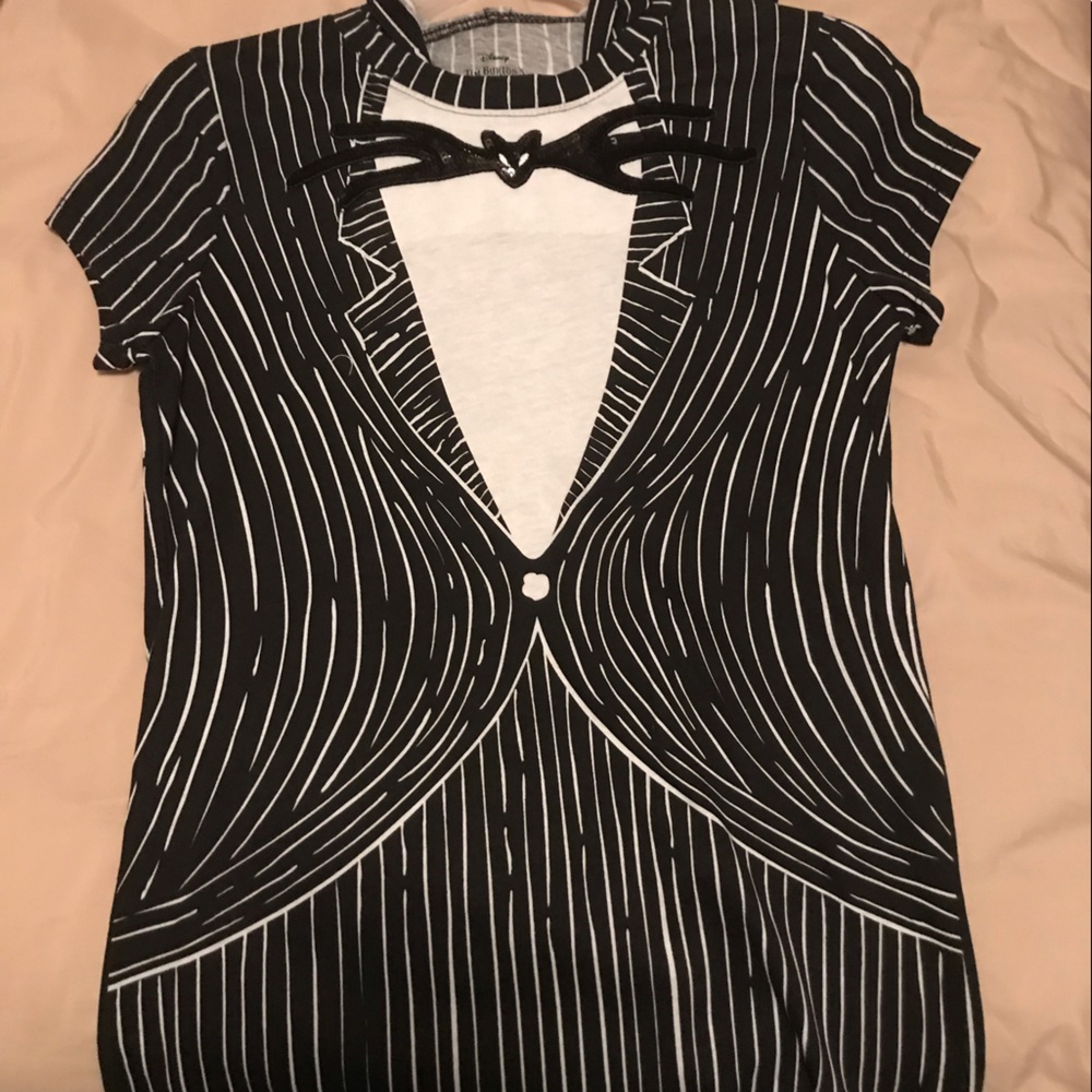 New Nightmare Before Christmas Hooded Black and White Top Size XS Halloween